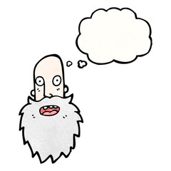 cartoon old man with thought bubble