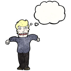 cartoon man shrugging shoulders