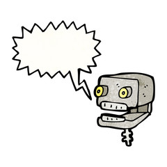 talking robot head cartoon