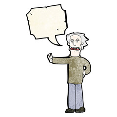 cartoon man gesturing to stop
