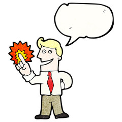 cartoon businessman with great idea