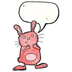 Fototapeta na wymiar cartoon pink rabbit