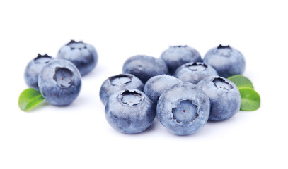 Blueberries with leaves