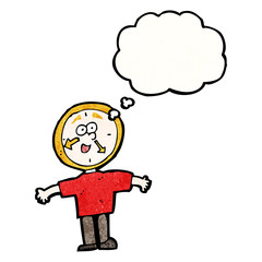 cartoon clock head man