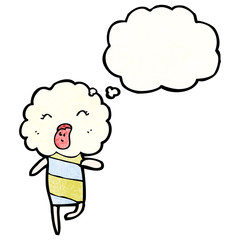 cute little cloud creature sticking out tongue