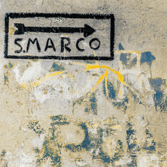a pointer to the wall in Venice