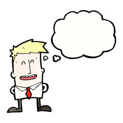 cartoon man with thought bubble