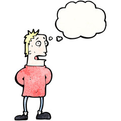 cartoon man with thought bubble