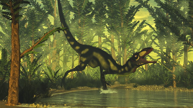 Dilong dinosaur - 3D render