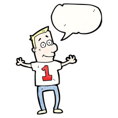 cartoon man in shirt number 1