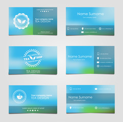 Obraz premium Set of business cards for tea
