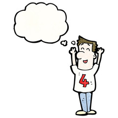 cartoon man in shirt number 4