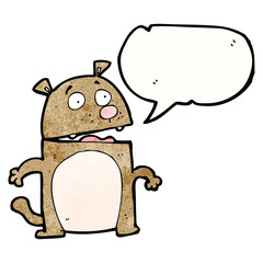 cartoon dog with speech bubble