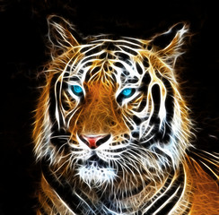 Digital drawing of a tiger