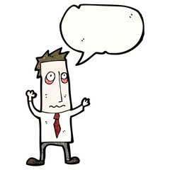 cartoon stressed businessman