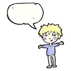 cartoon friendly boy