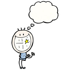 cartoon grinning man