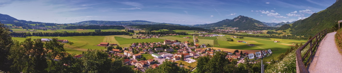 Panoramic View Gruyeres Area Fribourg