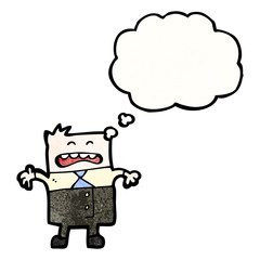 cartoon office man with thought bubble