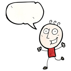 cartoon happy running man