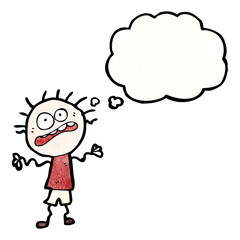 cartoon nervous boy