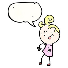 dancing blond girl cartoon