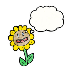 cartoon retro sunflower