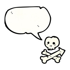 skull and crossbones with speech bubble