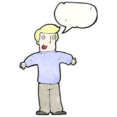 cartoon man with speech bubble