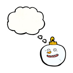 cartoon snowman christmas bauble