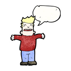 cartoon man with open arms
