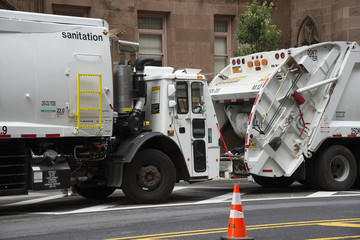 City of New York Sanitation Department trucks