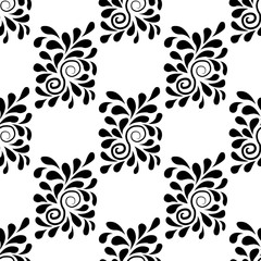 Seamless white background with black pattern