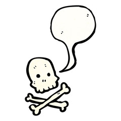 skull and crossbones with speech bubble
