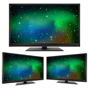 TV modern led monitor isolated on white background