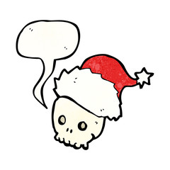 cartoon skull in christmas hat