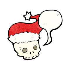cartoon skull in christmas hat