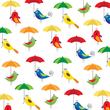 Birds with umbrellas
