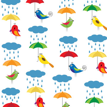 Birds with umbrellas