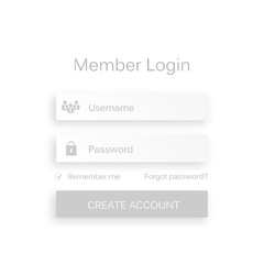 Abstract creative concept vector member login form interface