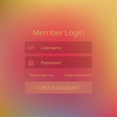 Abstract creative concept vector member login form interface