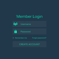 Abstract creative concept vector member login form interface