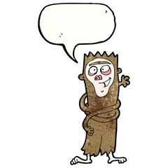 Retro cartoon with texture. Isolated on White.