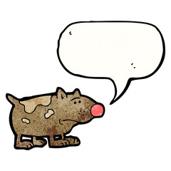 cartoon unhappy dog