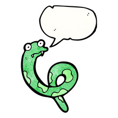cartoon snake with speech bubble