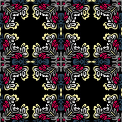 Seamless colorful background made of exotic pattern