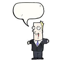 excited businessman cartoon