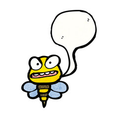 cartoon bee with speech bubble