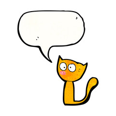 cartoon cat with speech bubble