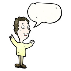 cartoon man explaining idea